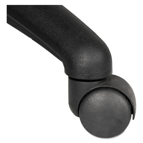 Image of Alera® Dual Wheel Hooded Casters, Grip Ring Type B Stem, 1.5" Hard Nylon Wheel, Matte Black, 5/Set