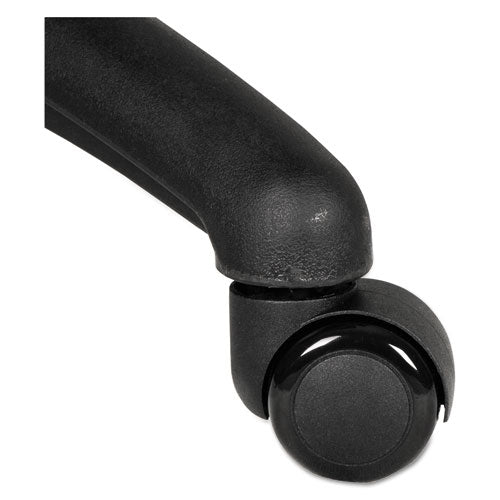 Image of Alera® Dual Wheel Hooded Casters, Grip Ring Type B Stem, 2" Soft Nylon Wheel, Black, 5/Set
