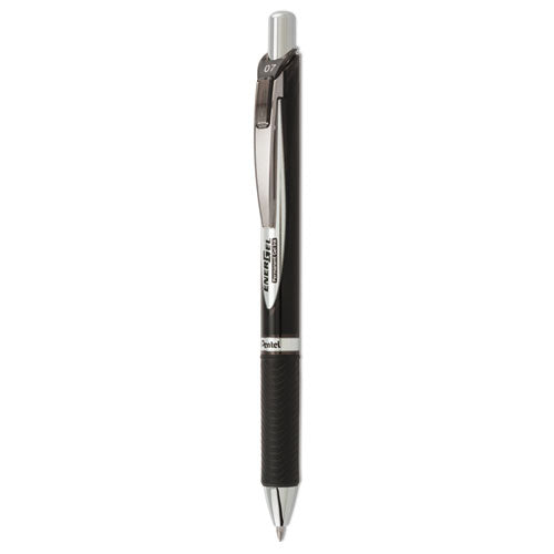 Image of Pentel® EnerGel PRO Permanent Ink Hybrid Gel Pen, Retractable, Medium 0.7 mm, Black Ink, Black Barrel