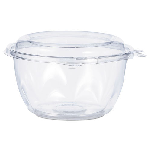 Image of Dart® Tamper-Resistant, Tamper-Evident Bowls with Dome Lid, 16 oz, 5.5" Diameter x 3.1" h, Clear, Plastic, 240/Carton