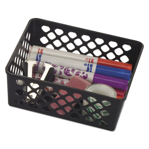 Image of Officemate Recycled Supply Basket, Plastic, 6.13 x 5 x 2.38, Black, 3/Pack