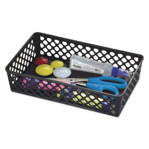 Image of Officemate Recycled Supply Basket, Plastic, 10.06 x 6.13 x 2.38, Black, 2/Pack