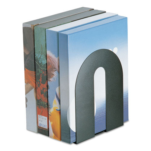Image of Officemate Heavy Duty Bookends, Nonskid, 8 x 8 x 10, Steel, Black, 1 Pair