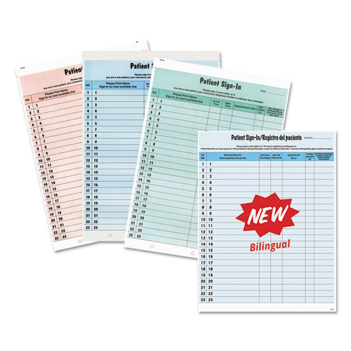 Image of Tabbies® Hipaa Labels, Patient Sign-In, 8.5 X 11, Blue, 23/sheet, 125 Sheets/pack