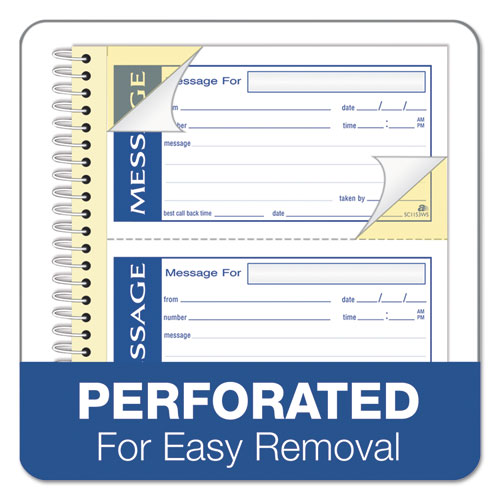 Image of Adams® Write 'n Stick Phone Message Book, Two-Part Carbonless, 4.75 x 2.75, 4 Forms/Sheet, 200 Forms Total