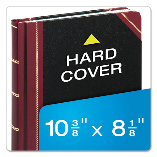 Image of Boorum & Pease® Extra-Durable Bound Book, Single-Page Record-Rule Format, Black/maroon/gold Cover, 10.13 X 7.78 Sheets, 300 Sheets/book