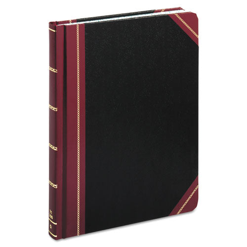 Image of Boorum & Pease® Extra-Durable Bound Book, Single-Page Record-Rule Format, Black/maroon/gold Cover, 10.13 X 7.78 Sheets, 300 Sheets/book