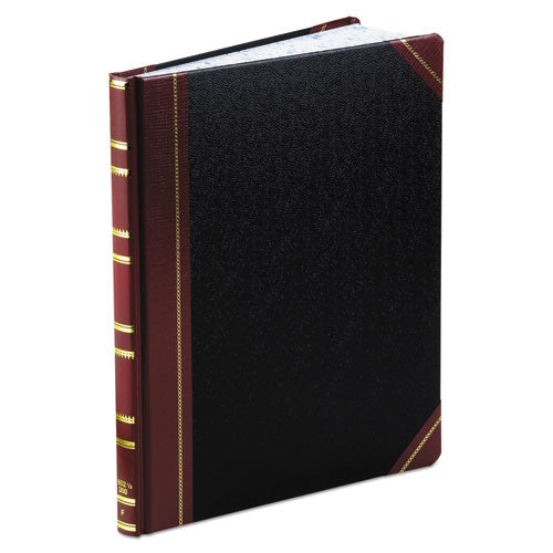 Image of Boorum & Pease® Extra-Durable Bound Book, Single-Page Record-Rule Format, Black/maroon/gold Cover, 11.94 X 9.78 Sheets, 300 Sheets/book