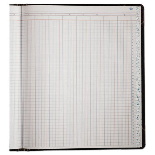 Image of Boorum & Pease® Extra-Durable Bound Book, Double-Page 12-Column Accounting, Black/maroon/gold Cover, 11.94 X 9.78 Sheets, 150 Sheets/book