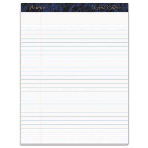 Image of Ampad® Gold Fibre Quality Writing Pads, Wide/legal Rule, 50 White 8.5 X 11.75 Sheets, Dozen