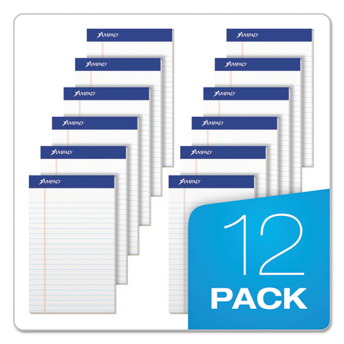 Image of Ampad® Recycled Writing Pads, Narrow Rule, Politex Green Kelsu Headband, 50 White 5 X 8 Sheets, Dozen