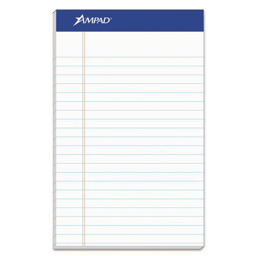 Image of Ampad® Recycled Writing Pads, Narrow Rule, Politex Green Kelsu Headband, 50 White 5 X 8 Sheets, Dozen
