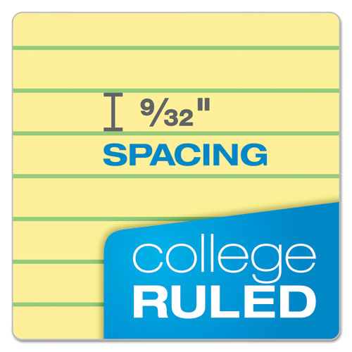 Image of Ampad® Double Sheet Pads, Medium/college Rule, 100 Canary-Yellow 8.5 X 11.75 Sheets