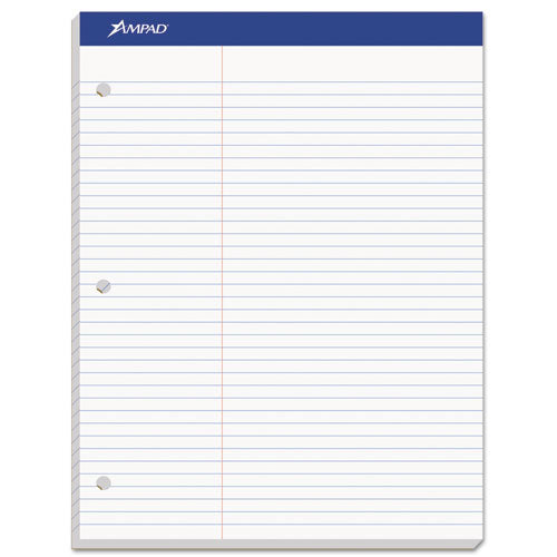 Image of Ampad® Double Sheet Pads, Pitman Rule Variation (offset Dividing Line - 3" Left), 100 White 8.5 X 11.75 Sheets