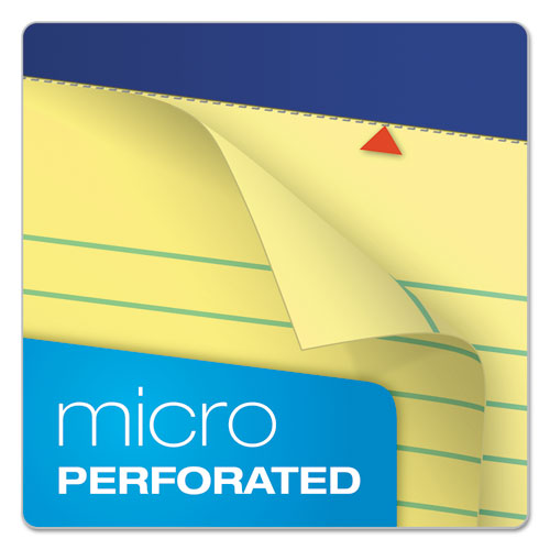Image of Ampad® Perforated Writing Pads, Wide/Legal Rule, 50 Canary Yellow 8.5 x 11.75 Sheets, Dozen
