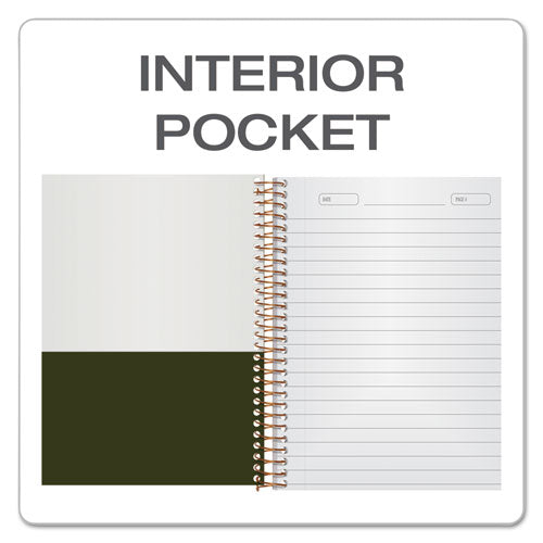 Image of Ampad® Gold Fibre Personal Notebooks, 1-Subject, Medium/College Rule, Classic Green Cover, (100) 7 x 5 Sheets