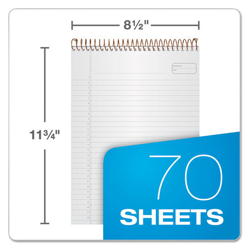 Image of Ampad® Gold Fibre Wirebound Project Notes Pad, Project-Management Format, Navy Cover, 70 White 8.5 X 11.75 Sheets