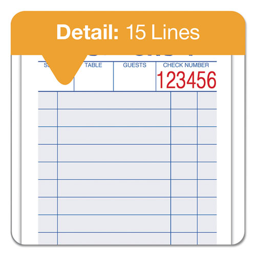 Image of Adams® Multi-Part Guest Check Pad, Two-Part Carbonless, 3.38 x 6.38, 50 Forms Total