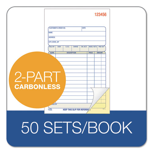 Image of Adams® Multipart Sales Order Pad, 12 Lines, Two-Part Carbonless, 4.19 x 6.69, 50 Forms Total