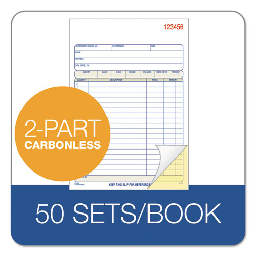 Image of Adams® Multipart Sales Order Pad, 18 Lines, Two-Part Carbonless, 5.56 x 7.94, 50 Forms Total