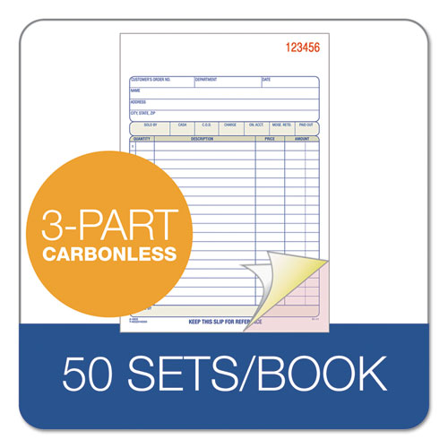 Image of Adams® Multipart Sales Order Pad, Three-Part Carbonless, 5.56 x 7.94, 50 Forms Total