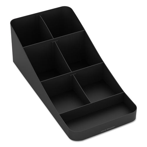 Image of Mind Reader Trove Seven-Compartment Coffee Condiment Organizer, 7.75 x 16 x 5.25, Black
