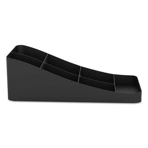 Image of Mind Reader Trove Seven-Compartment Coffee Condiment Organizer, 7.75 x 16 x 5.25, Black