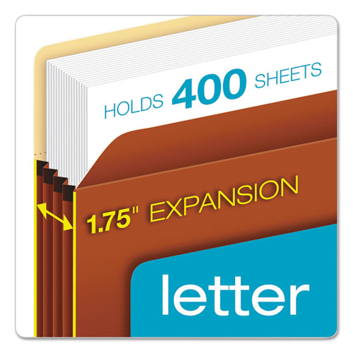 Image of Pendaflex® Standard Expanding File Pockets, 1.75" Expansion, Letter Size, Redrope, 25/Box