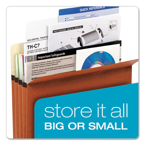 Image of Pendaflex® Standard Expanding File Pockets, 1.75" Expansion, Letter Size, Redrope, 25/Box