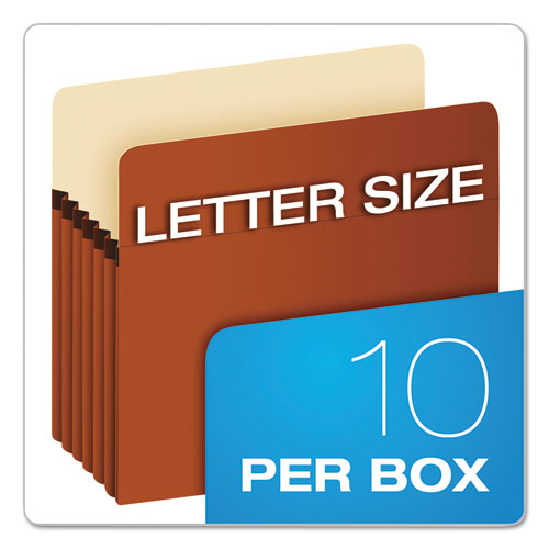 Image of Pendaflex® Earthwise by Pendaflex Recycled File Pockets, 5.25" Expansion, Letter Size, Red Fiber
