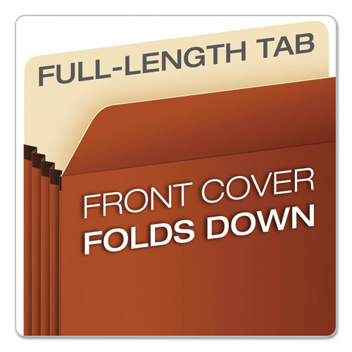 Image of Pendaflex® Earthwise by Pendaflex Recycled File Pockets, 5.25" Expansion, Letter Size, Red Fiber