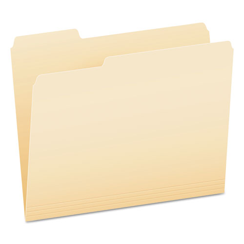 Image of Pendaflex® SmartShield Top Tab File Folders, 1/3-Cut Tabs: Assorted, Letter Size, Manila, 100/Box