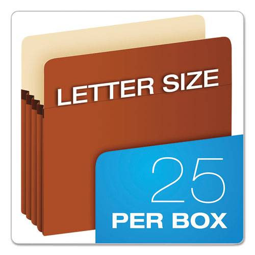 Image of Pendaflex® Earthwise by Pendaflex Recycled File Pockets, 3.5" Expansion, Letter Size, Red Fiber