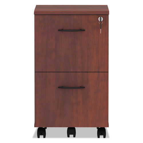Image of Alera® Alera Valencia Series Mobile Pedestal, Left Or Right, 2 Legal/letter-Size File Drawers, Medium Cherry, 15.38" X 20" X 26.63"