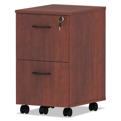Image of Alera® Alera Valencia Series Mobile Pedestal, Left Or Right, 2 Legal/letter-Size File Drawers, Medium Cherry, 15.38" X 20" X 26.63"