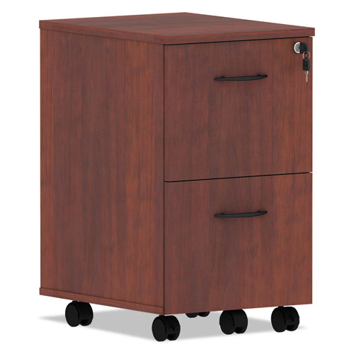 Image of Alera® Alera Valencia Series Mobile Pedestal, Left Or Right, 2 Legal/letter-Size File Drawers, Medium Cherry, 15.38" X 20" X 26.63"