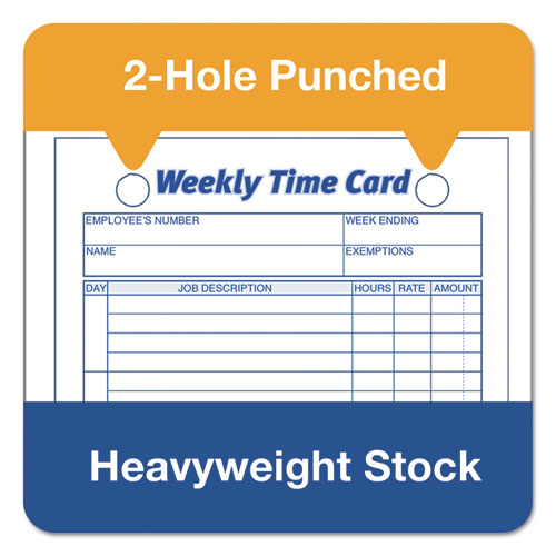 Image of TOPS Weekly Employee Time Cards, One Side, 4.25 X 6.75, 100/pack