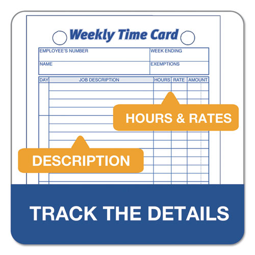 Image of TOPS Weekly Employee Time Cards, One Side, 4.25 X 6.75, 100/pack
