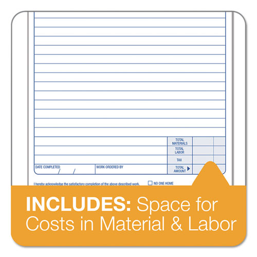 Image of TOPS Job Work Order, Three-Part Carbonless, 5.66 x 8.63, 50 Forms Total