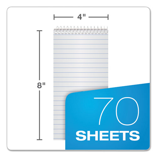 Image of TOPS Reporter's Notepad, Wide/legal Rule, White Cover, 70 White 4 X 8 Sheets, 12/pack