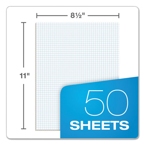 Image of TOPS Quadrille Pads, Quadrille Rule (5 Sq/in), 50 White 8.5 X 11 Sheets