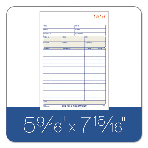 Image of TOPS Sales Order Book, Two-Part Carbonless, 7.94 x 5.56, 50 Forms Total