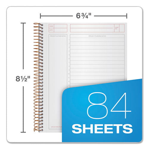 Image of TOPS JEN Action Planner, 1-Subject, Narrow Rule, Black Cover, (84) 8.5 x 6.75 Sheets