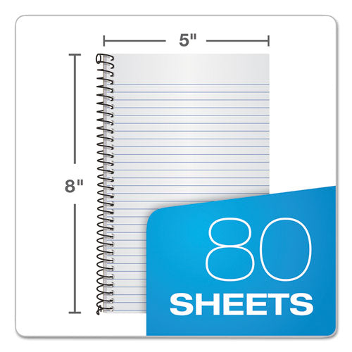 Image of TOPS Second Nature Single Subject Wirebound Notebooks, Narrow Rule, Green Cover, (80) 8 x 5 Sheets
