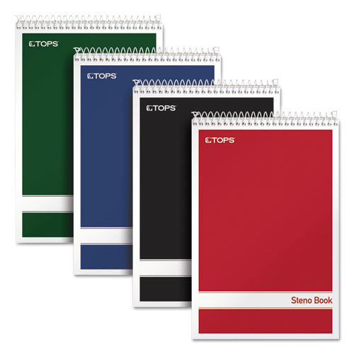 Image of TOPS Steno Pad, Gregg Rule, Assorted Cover Colors, 80 White 6 X 9 Sheets, 4/pack