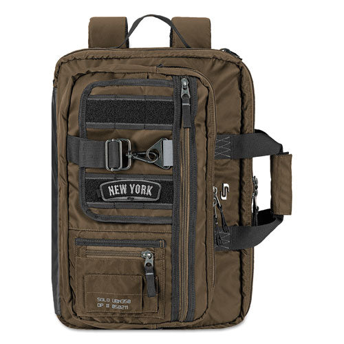 Image of Solo Zone Briefcase, Fits Devices Up to 15.6", Nylon, 4.25 x 17.5 x 17.5, Bronze