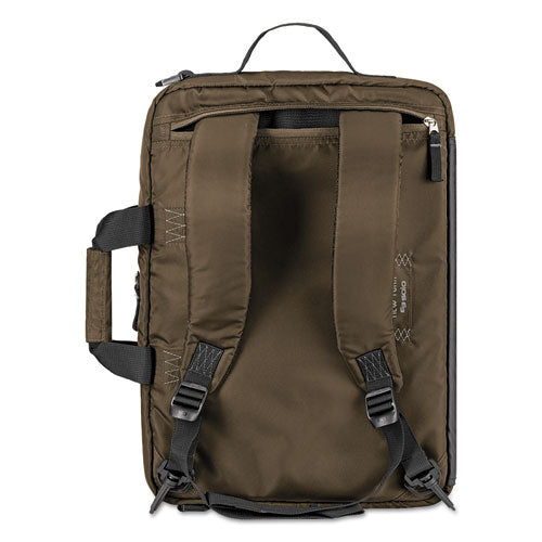 Image of Solo Zone Briefcase, Fits Devices Up to 15.6", Nylon, 4.25 x 17.5 x 17.5, Bronze