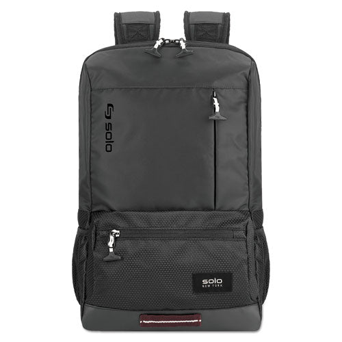 Image of Solo Draft Backpack, Fits Devices Up to 15.6", Nylon, 6.25 x 18.12 x 18.12, Black
