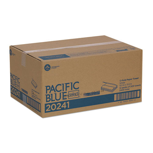 Image of Georgia Pacific® Professional Pacific Blue Select C-Fold Paper Towel, 1-Ply, 10.1 x 10.1, White, 200/Pack, 12 Packs/Carton