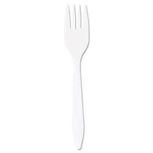 Image of Dart® Style Setter Mediumweight Plastic Forks, White, 1,000/Carton